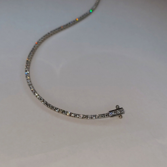 Stunning DIAMON TENNIS BRACELET  14K WHITE GOLD - Picture 4 of 8